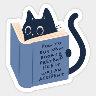 cat reading Sticker